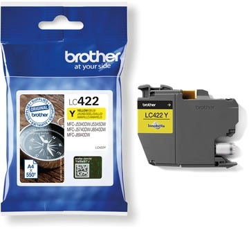 Een Brother inktcartridge, 550 pagina's, OEM LC-422Y, geel koop je bij Muys Kantoor & Kado