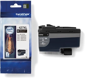 Een Brother inktcartridge, 6.000 pagina's, OEM LC-427XLBK, zwart koop je bij Muys Kantoor & Kado