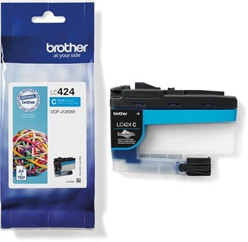 Een Brother inktcartridge, 750 pagina's, OEM LC-424C, cyaan koop je bij Muys Kantoor & Kado