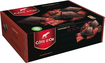 Een Côte d'Or chocolade Mignonnette, zwart van zwart, doos van 120 stuks koop je bij Muys Kantoor & Kado