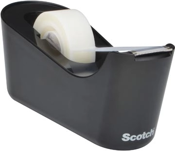 Een Scotch verzwaarde plakbandafroller inclusief 1 rol Scotch Magic Tape, zwart koop je bij Muys Kantoor & Kado