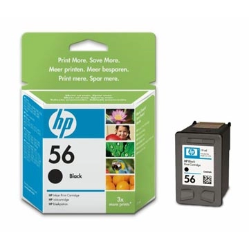 Een HP inktcartridge 56, 520 pagina's, OEM C6656AE, zwart koop je bij Muys Kantoor & Kado