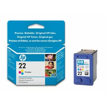 Een HP inktcartridge 22, 165 pagina's, OEM C9352AE, 3 kleuren koop je bij Muys Kantoor & Kado