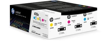 Een HP toner 410X, 5.000 pagina's, OEM CF252XM, cyaan, magenta en geel koop je bij Muys Kantoor & Kado