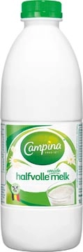 Een Campina halfvolle melk, 1 liter, pak van 6 stuks koop je bij Muys Kantoor & Kado