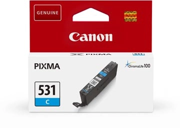 Een Canon inktcartridge CLI-531, 515 pagina's, OEM 6119C001, cyaan koop je bij Muys Kantoor & Kado