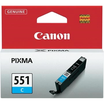 Een Canon inktcartridge CLI-551C, 332 pagina's, OEM 6509B001, cyaan koop je bij Muys Kantoor & Kado