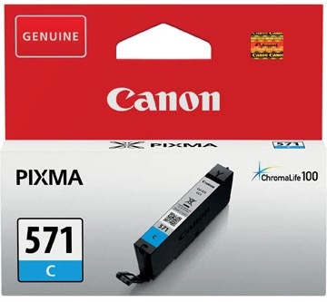 Een Canon inktcartridge CLI-571C, 173 foto's, OEM 0386C00, cyaan koop je bij Muys Kantoor & Kado