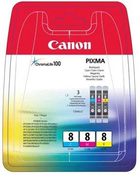 Een Canon inktcartridge CLI-8, 420 pagina's, OEM 0621B029, 3 kleuren koop je bij Muys Kantoor & Kado