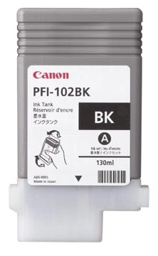 Een Canon inktcartridge PFI-102BK, 130 ml, OEM 0895B001, zwart koop je bij Muys Kantoor & Kado