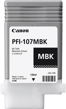 Een Canon inktcartridge PFI-107, 130 ml, OEM 6704B001, mat zwart koop je bij Muys Kantoor & Kado