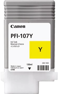 Een Canon inktcartridge PFI-107, 130 ml, OEM 6708B001, geel koop je bij Muys Kantoor & Kado