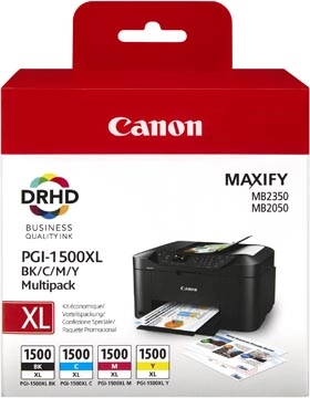 Een Canon inktcartridge PGI-1500XL, 1.020 - 1.200 pagina's, OEM 9182B010, 4 kleuren koop je bij Muys Kantoor & Kado