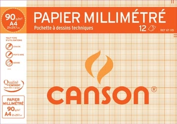 Een Canson millimeterpapier, pak van 12 vel koop je bij Muys Kantoor & Kado