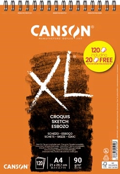 Een Canson schetsblok XXL, 90 g/m², ft A4, 100 + 20 vel gratis koop je bij Muys Kantoor & Kado