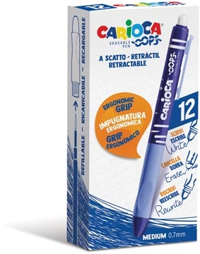 Een Carioca gelroller Oops, medium, uitwisbaar, doos van 12 stuks, blauw koop je bij Muys Kantoor & Kado