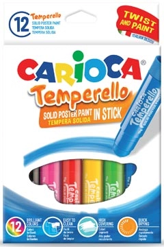 Een Carioca plakkaatverfstick Temperello, kartonnen etui van 12 stuks koop je bij Muys Kantoor & Kado