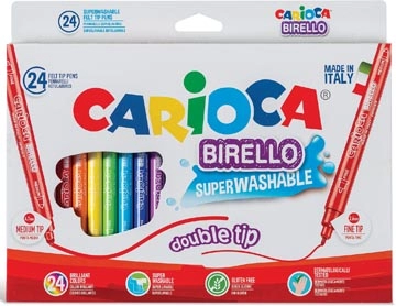 Een Carioca viltstift Dubbelpunter Birello Superwashab 24 stiften koop je bij Muys Kantoor & Kado