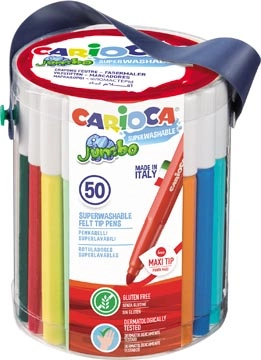 Een Carioca viltstift Jumbo, 50 stiften in een plastic pot koop je bij Muys Kantoor & Kado