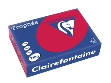 Een Clairefontaine Trophée Intens, gekleurd papier, A4, 210 g, 250 vel, kersenrood koop je bij Muys Kantoor & Kado