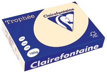 Een Clairefontaine Trophée Pastel, gekleurd papier, A4, 160 g, 250 vel, crème koop je bij Muys Kantoor & Kado