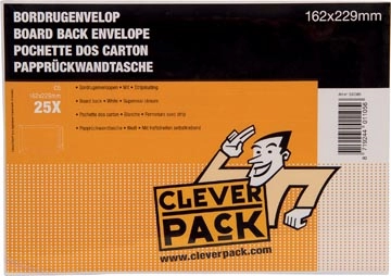 Een Cleverpack bordrugenveloppen, ft 162 x 229 mm, met stripsluiting, wit, pak van 25 stuks koop je bij Muys Kantoor & Kado