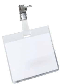 Een Durable badge met clip ft 60 x 90 mm, horizontaal koop je bij Muys Kantoor & Kado