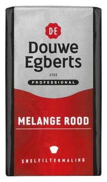 Een Douwe Egberts koffie, Melange rood, pak van 250 g koop je bij Muys Kantoor & Kado