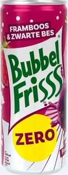 Een Dubbelfrisss Bubbelfrisss Framboos Zwarte Bes Zero 25 cl, pak van 12 stuks koop je bij Muys Kantoor & Kado