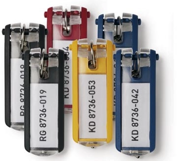 Een Durable sleutelhanger Key Clip, assortiment, pak van 6 stuks koop je bij Muys Kantoor & Kado