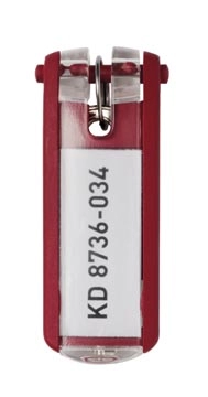 Een Durable sleutelhanger Key Clip, rood, pak van 6 stuks koop je bij Muys Kantoor & Kado