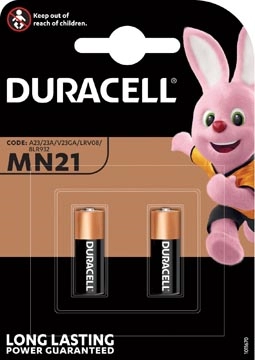 Een Duracell batterijen Alkaline Security MN21, blister van 2 stuks koop je bij Muys Kantoor & Kado