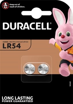 Een Duracell knoopcel Electronics LR54, blister van 2 stuks koop je bij Muys Kantoor & Kado