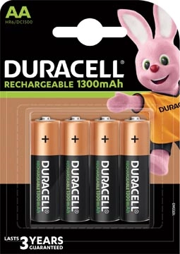 Een Duracell oplaadbare batterijen Recharge Plus AA, blister van 4 stuks koop je bij Muys Kantoor & Kado