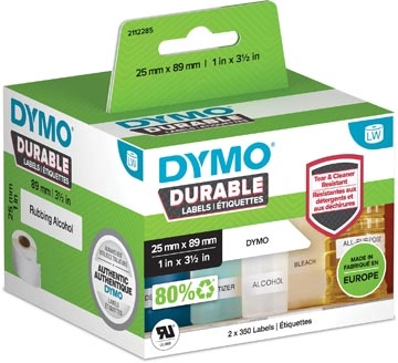 Een Dymo duurzame etiketten LabelWriter ft 25 x 89 mm, 2 x 350 etiketten koop je bij Muys Kantoor & Kado