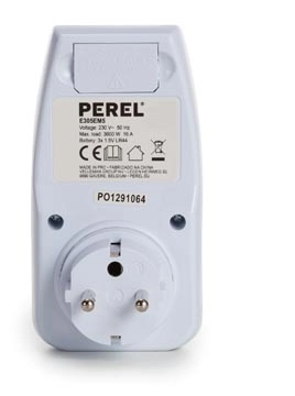 Een Perel energiemeter, 230 V, 16 A, wit, voor België koop je bij Muys Kantoor & Kado