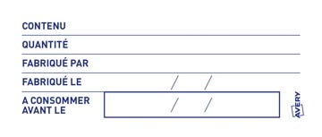 Een Avery etiketten voedselcodering, ft 98 x 40 mm, 1 rol met 300 afscheurbare etiketten in dispenser, Frans koop je bij Muys Kantoor & Kado
