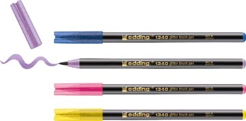 Een Edding glitter brushpen e-1340, assorti, set van 4 stuks koop je bij Muys Kantoor & Kado