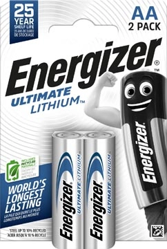 Een Energizer batterijen Lithium AA, blister van 2 stuks koop je bij Muys Kantoor & Kado