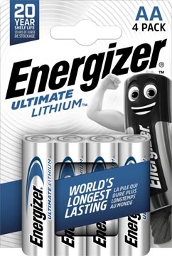 Een Energizer batterijen Lithium AA, blister van 4 stuks koop je bij Muys Kantoor & Kado