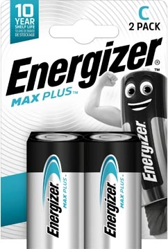 Een Energizer batterijen Max Plus C, blister van 2 stuks koop je bij Muys Kantoor & Kado