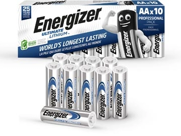 Een Energizer batterijen Ultimate Lithium AA/L91, pak van 10 stuks koop je bij Muys Kantoor & Kado