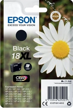 Een Epson inktcartridge 18XL, 470 pagina's, OEM C13T18114012, zwart koop je bij Muys Kantoor & Kado