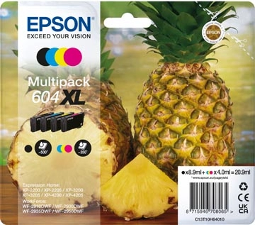 Een Epson inktcartridge 604 XL, 350 - 500 pagina's, OEM C13T10H64010, 4 kleuren koop je bij Muys Kantoor & Kado