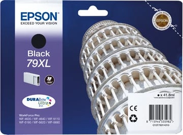 Een Epson inktcartridge 79XL, 2.600 pagina's, OEM C13T79014010, zwart koop je bij Muys Kantoor & Kado