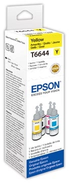 Een Epson inktfles T664, 6.500 pagina's, OEM C13T664440, geel koop je bij Muys Kantoor & Kado