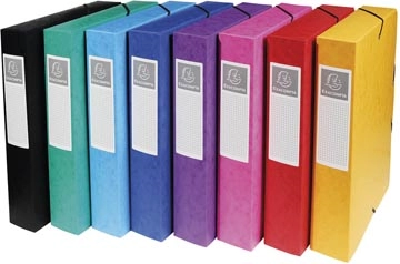 Een Exacompta elastobox Exabox 8 geassorteerde kleuren: geel, rood, roze, paars, blauw, turquoise, groen e... koop je bij Muys Kantoor & Kado