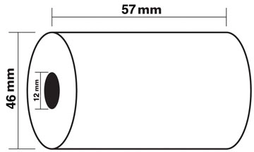 Een Exacompta thermische rekenrol ft 57 mm, D +-46 mm, asgat 12 mm, lengte 24 m, pak van 10 rollen koop je bij Muys Kantoor & Kado