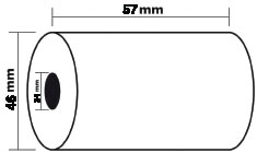 Een Exacompta thermische rekenrol ft 57 mm, diameter +-46 mm, asgat 12 mm, lengte 24 meter, pak van 5 rol koop je bij Muys Kantoor & Kado