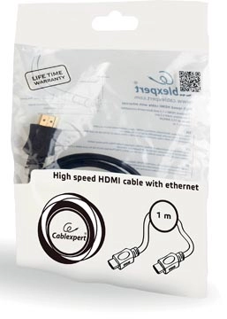 Een Cablexpert High Speed HDMI kabel met Ethernet, select series, 1 m koop je bij Muys Kantoor & Kado